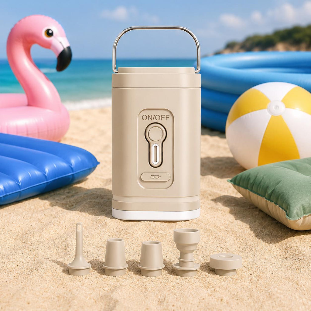 Inflador Eléctrico Portátil USB con Luz LED para Colchones y Camping